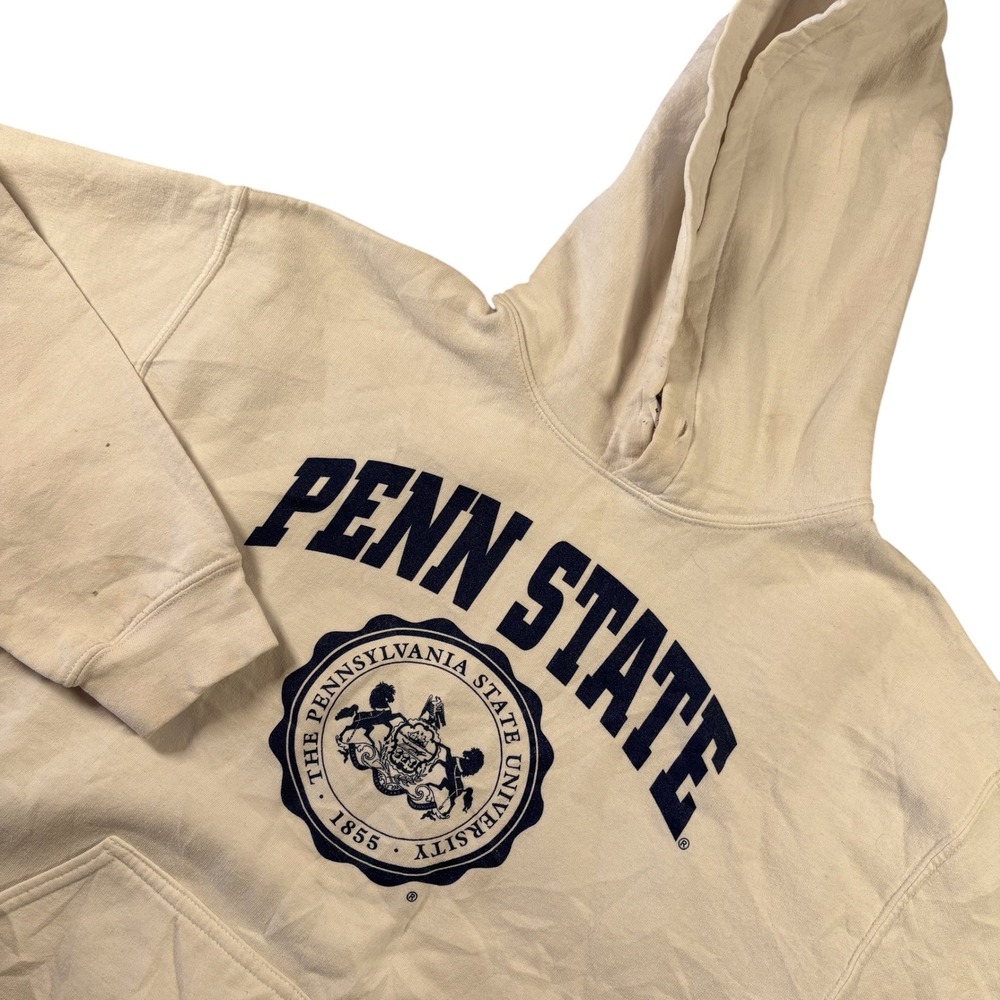 VTG Gildan Penn State Nittany‎ Lions Hoodie Sweatshirt Sz M Heavy Blend Spellout